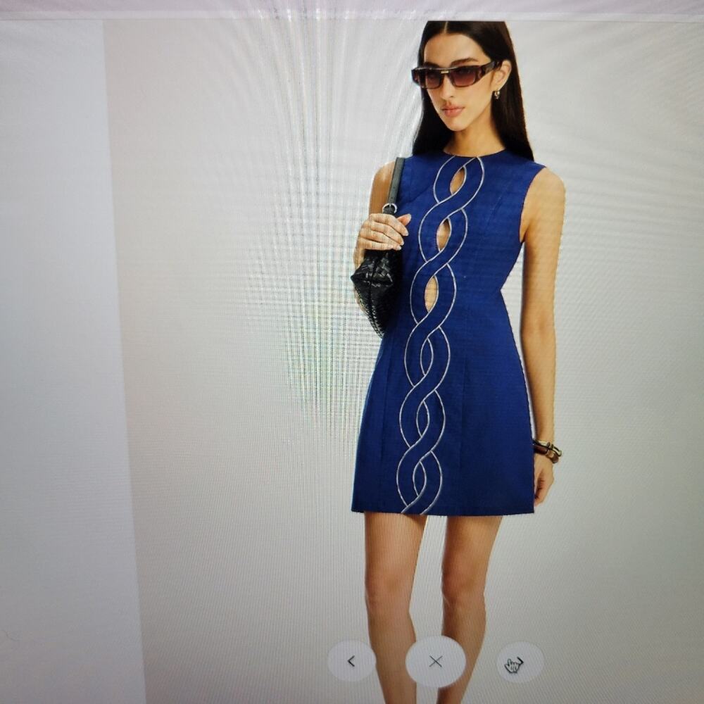 Copied  NWT  Commense Royal Blue Cut-Out Mini Dress Sz S